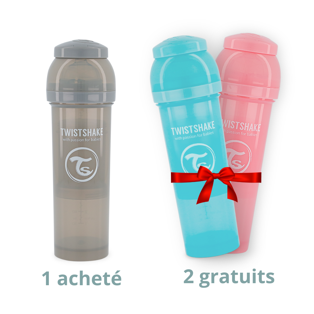 1 Biberon Anti-colique 330 ml ACHETÉ + 2 Biberons GRATUITS