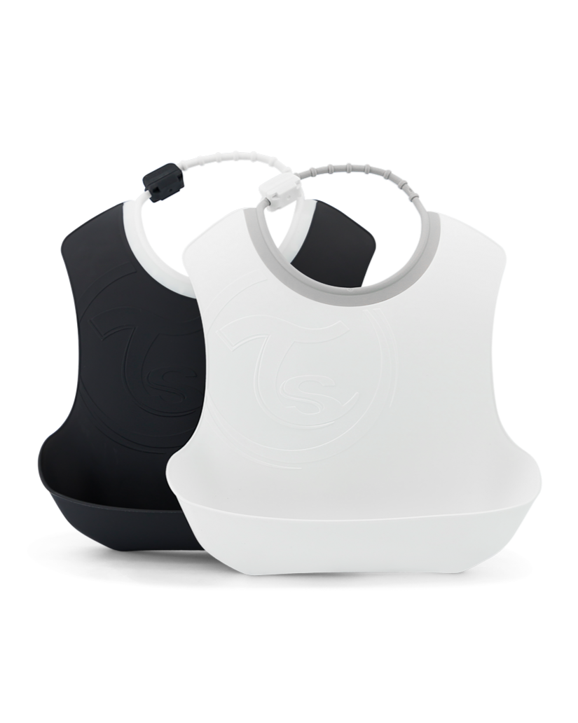 2x Bavoirs en silicone - Noir / Blanc - Image #2