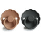 lot de 2 tétines Daisy en silicone - Graphite / Peach bronze taille 2 (6-18mois)