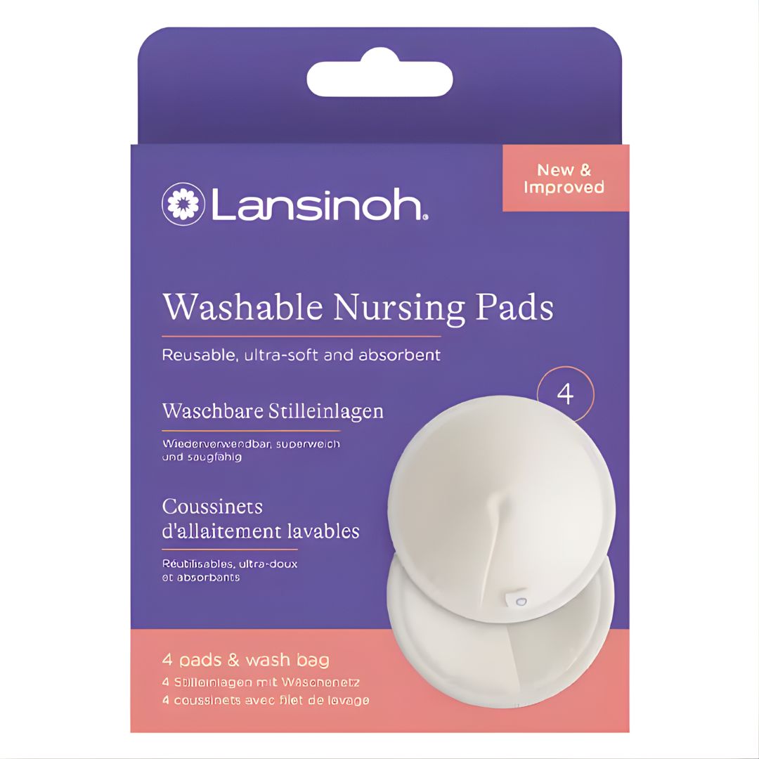 Lansinoh Coussinets d’allaitement lavables Blancs 4u