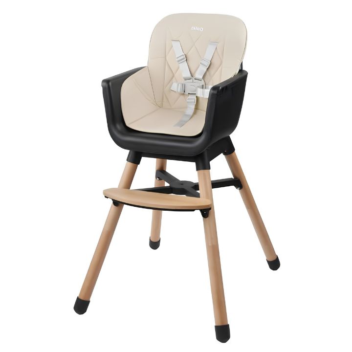 Chaise Haute en Bois Daily de Ding - beige