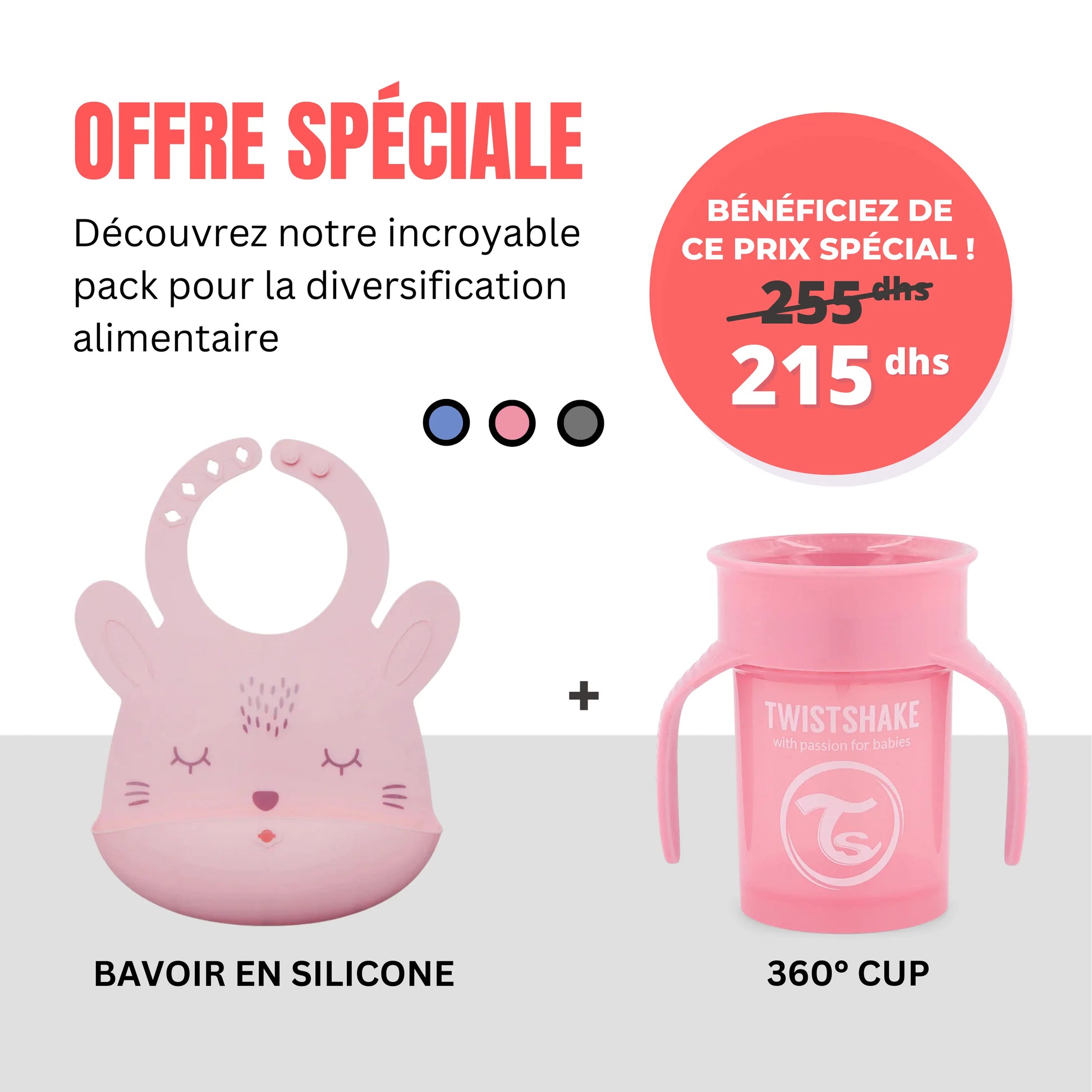 Bavoir en silicone Tiny + 360° cup - Image #1