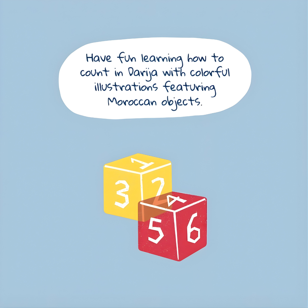 Imagier des chiffres en Darija / Anglais  (Darija phonétique et écriture arabe )