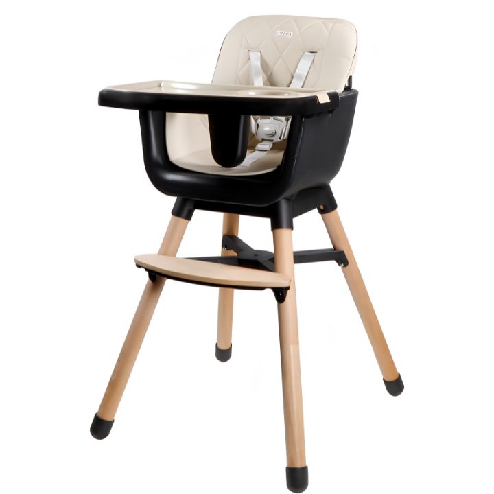 Chaise Haute en Bois Daily de Ding - beige