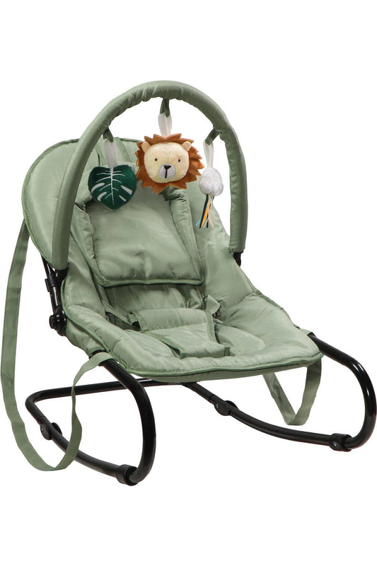 Balançoire bébé Lion Leo avec arcade de jouets - vert +0M