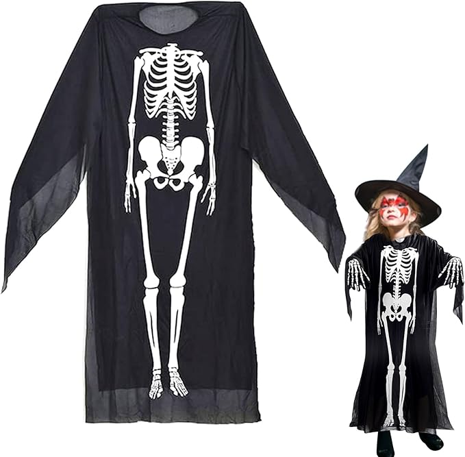 Déguisement Halloween squelette noir enfant