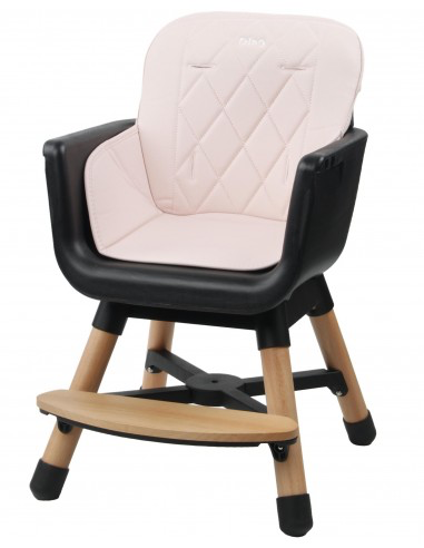 Chaise Haute en Bois - Daily - Rose +6M