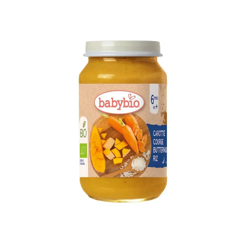 Babybio Pot Légumes Bonne Nuit Carotte, Butternut et Riz 200 g