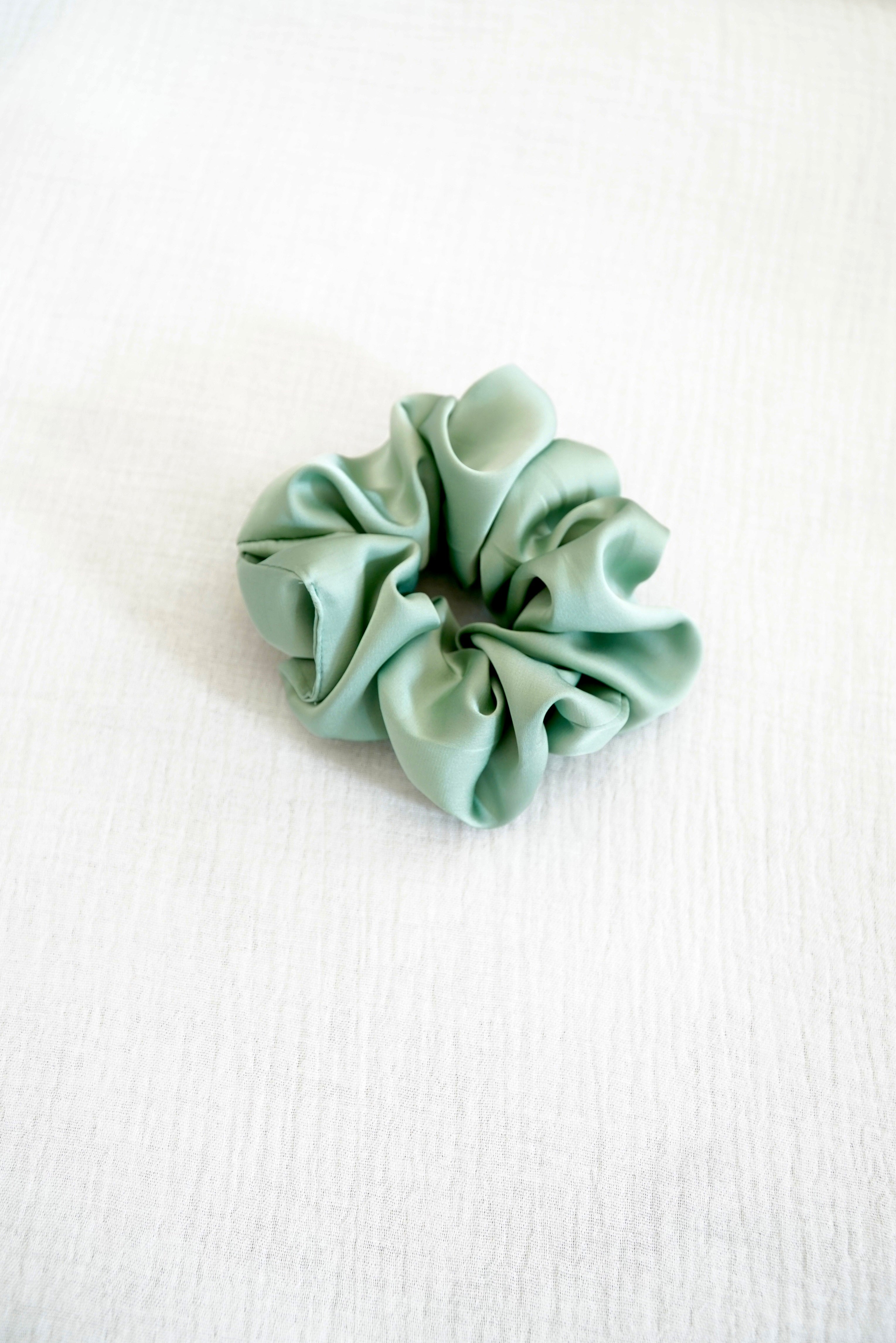 Chouchou en soie Vert Eau