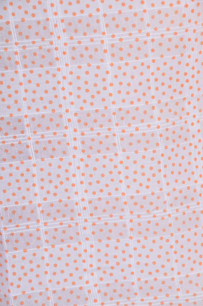 Tablier d'allaitement en gaze Blanc à pois orange