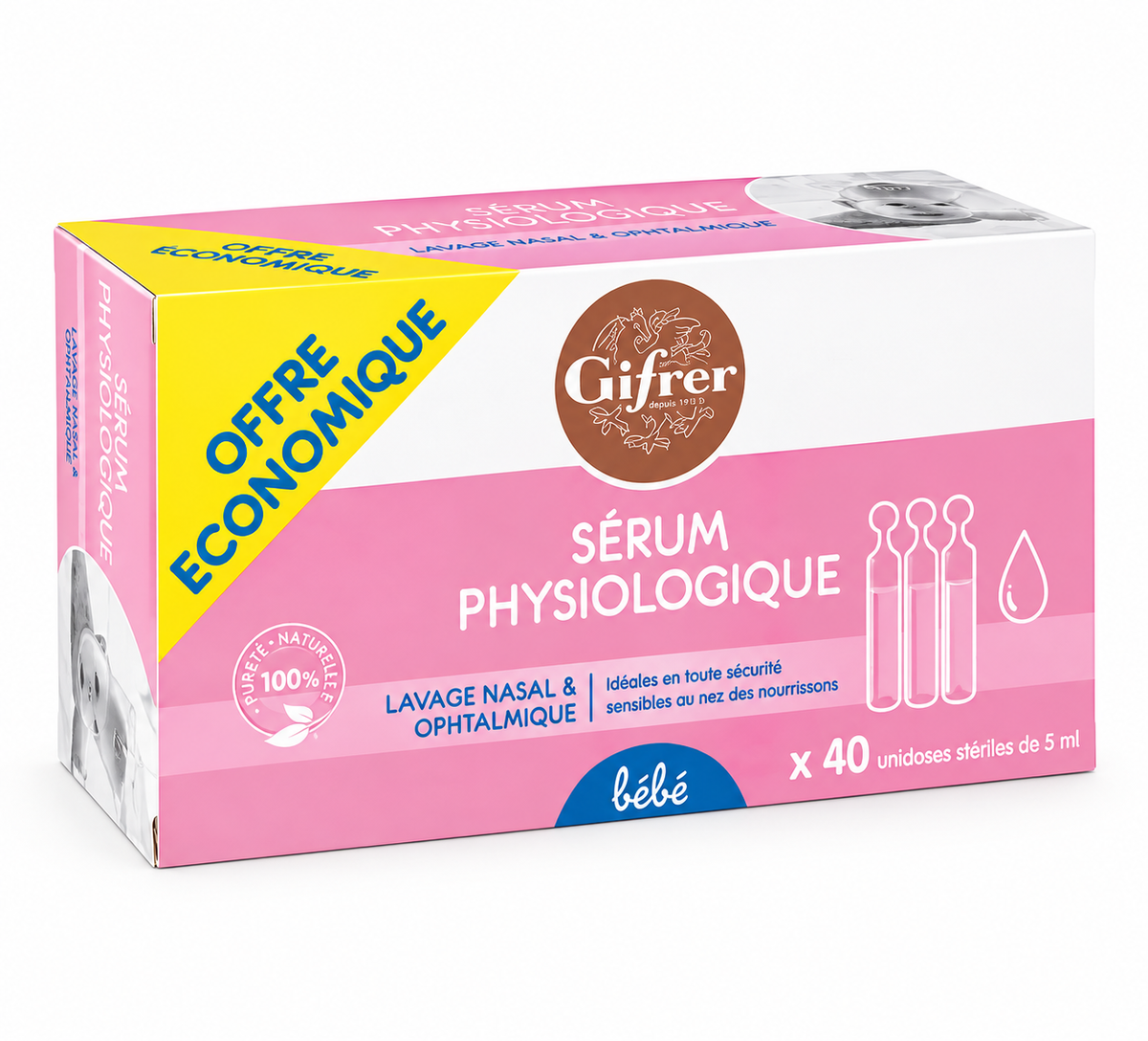 GIFRER SERUM PHYSIOLOGICA BTE X 40 UNIDOSES