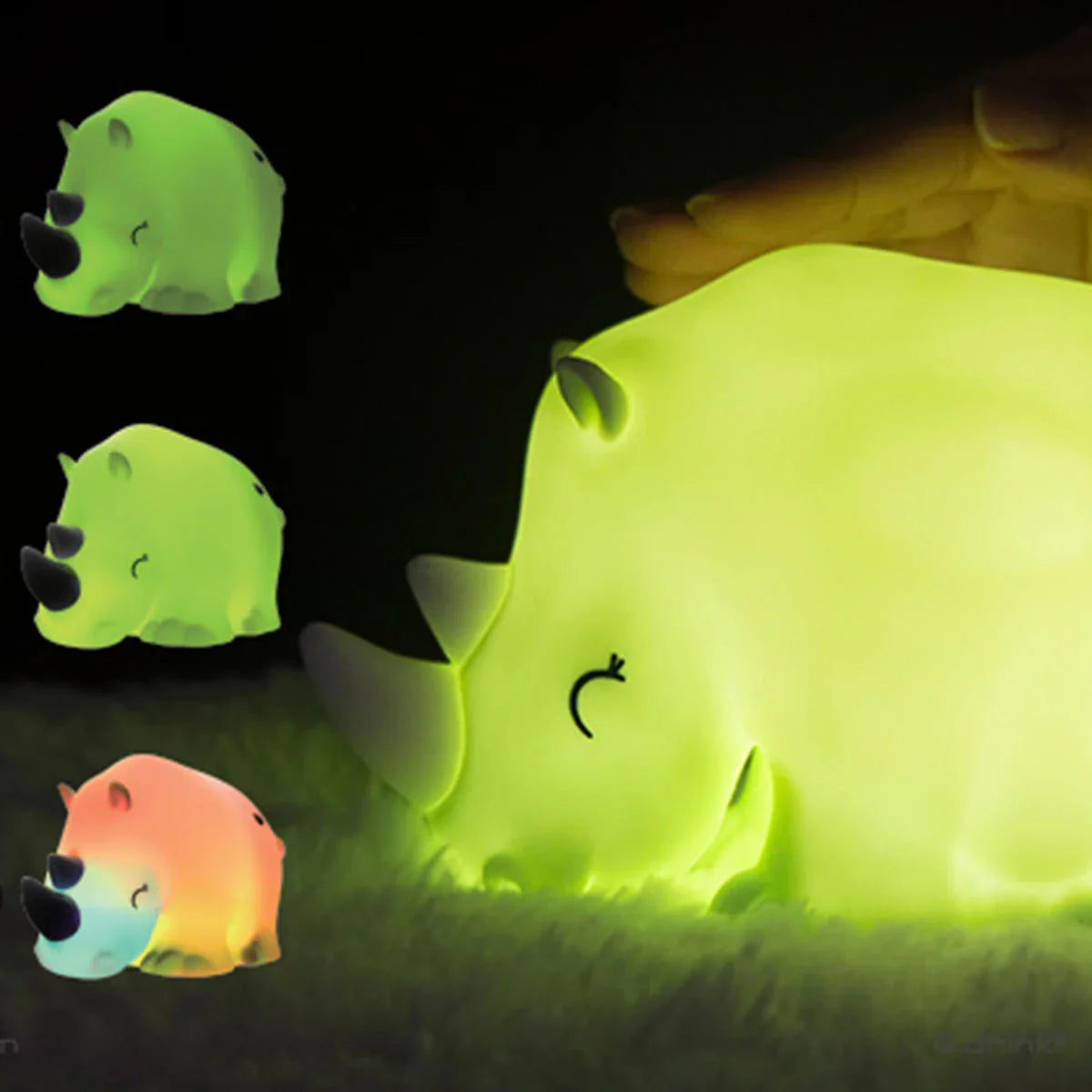 Veilleuse en silicone Dhink - Scott le rhinocéros
