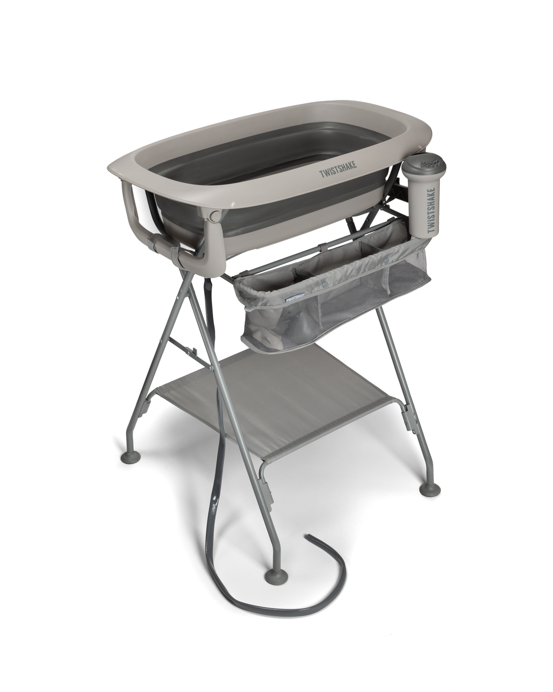 Twistshake Baignoire, Transat de Bain, Rinceur &amp; 6 Jouets – Faded Grey
