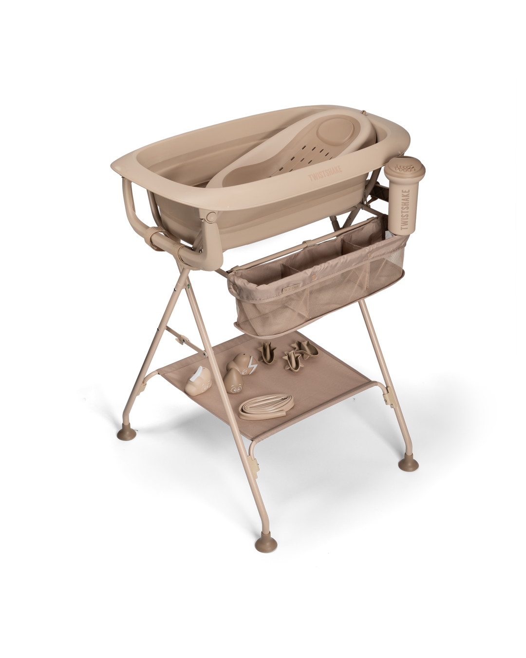 Twistshake Baignoire, Transat de Bain, Rinceur & 6 Jouets, – Mocha