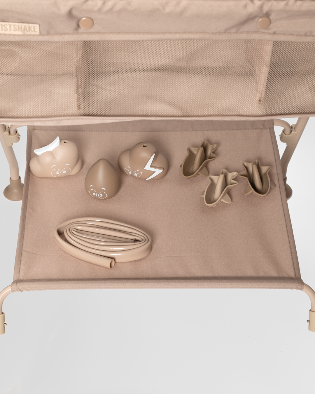 Twistshake Baignoire, Transat de Bain, Rinceur & 6 Jouets, – Mocha