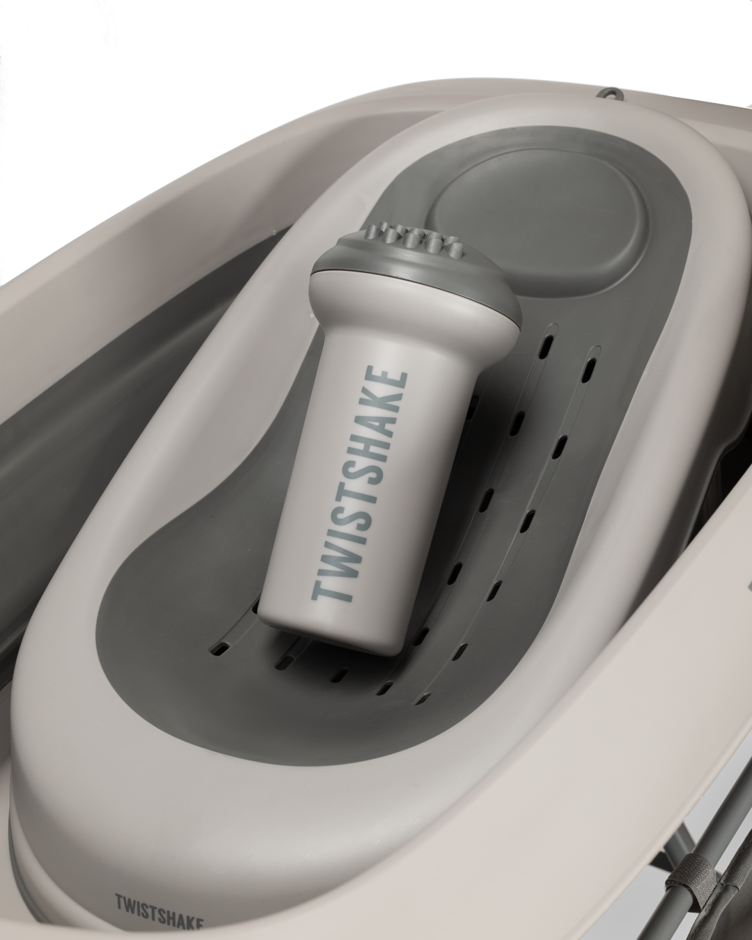 Twistshake Baignoire, Transat de Bain, Rinceur &amp; 6 Jouets – Faded Grey