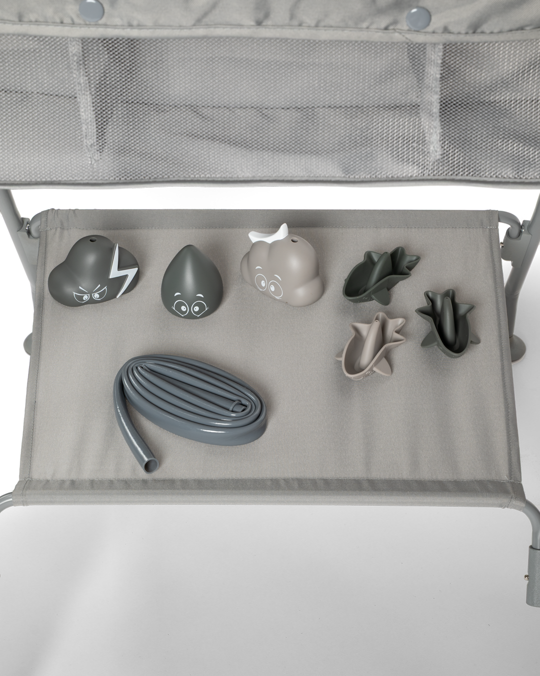 Twistshake Baignoire, Transat de Bain, Rinceur &amp; 6 Jouets – Faded Grey