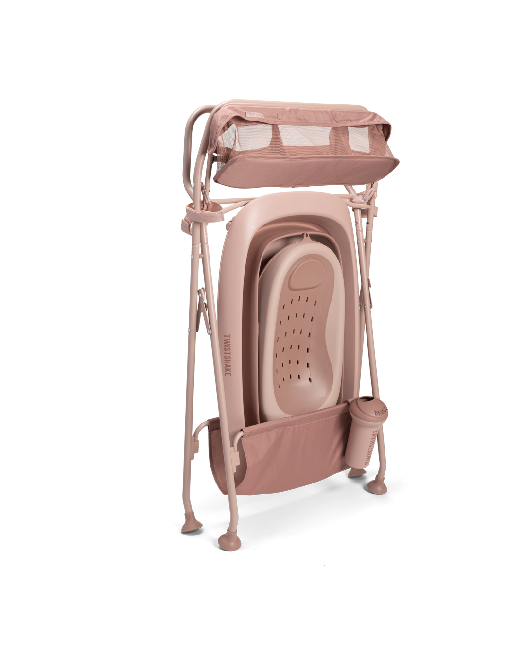 Twistshake Baignoire, Transat de Bain, Rinceur & 6 Jouets – Faded Pink