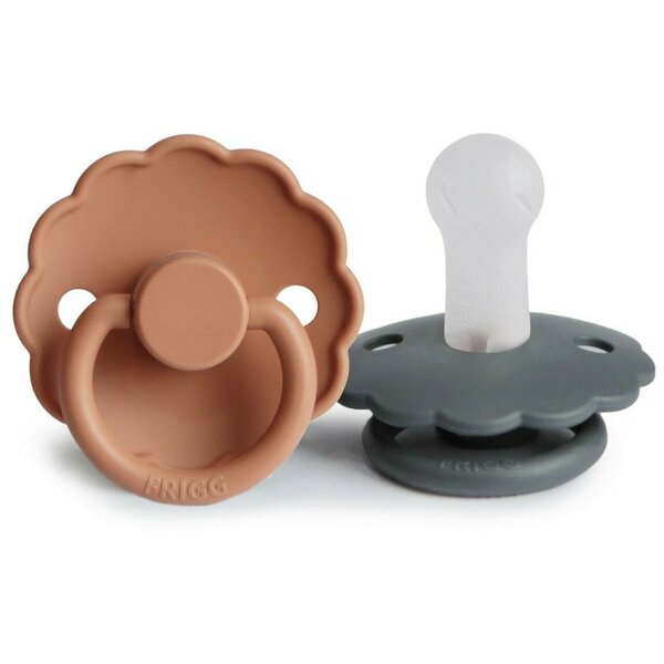 lot de 2 tétines Daisy en silicone - Graphite / Peach bronze taille 2 (6-18mois)