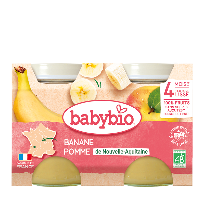 BABYBIO PETIT POT POMME BANANE 2*130G