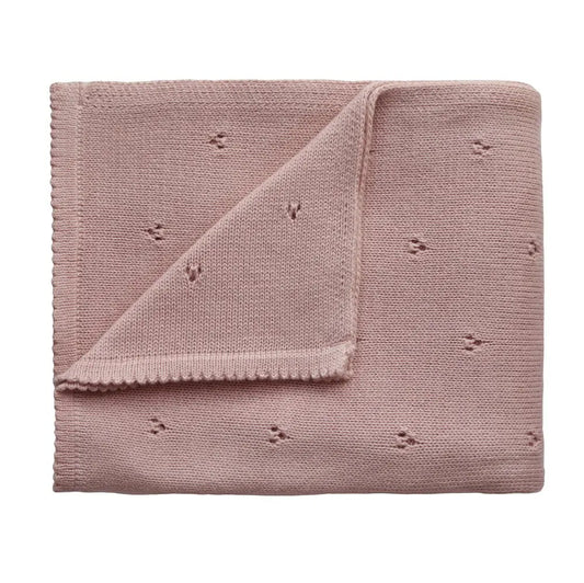 Couverture tricotée pour bébé Mushie - Pointelle Blush - Image #1
