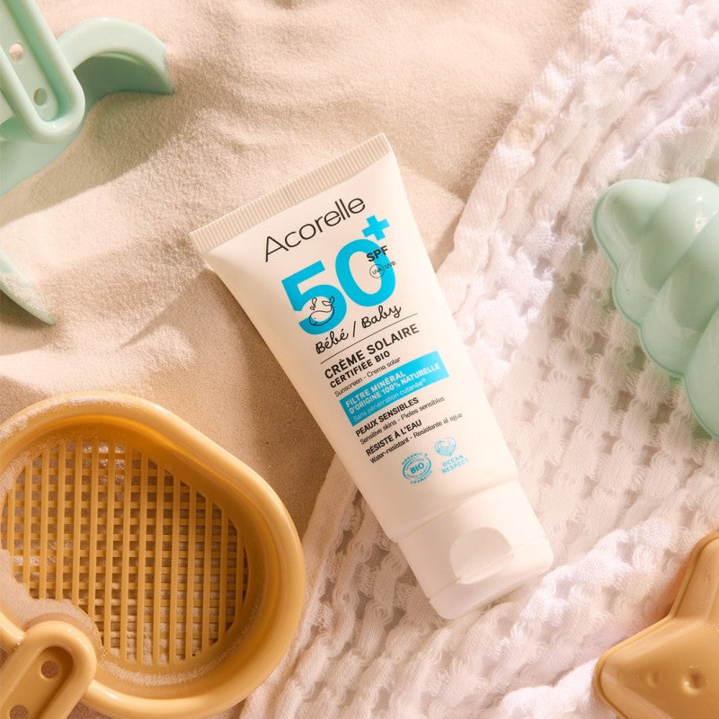 Crème solaire bébé SPF 50 – Protection minérale