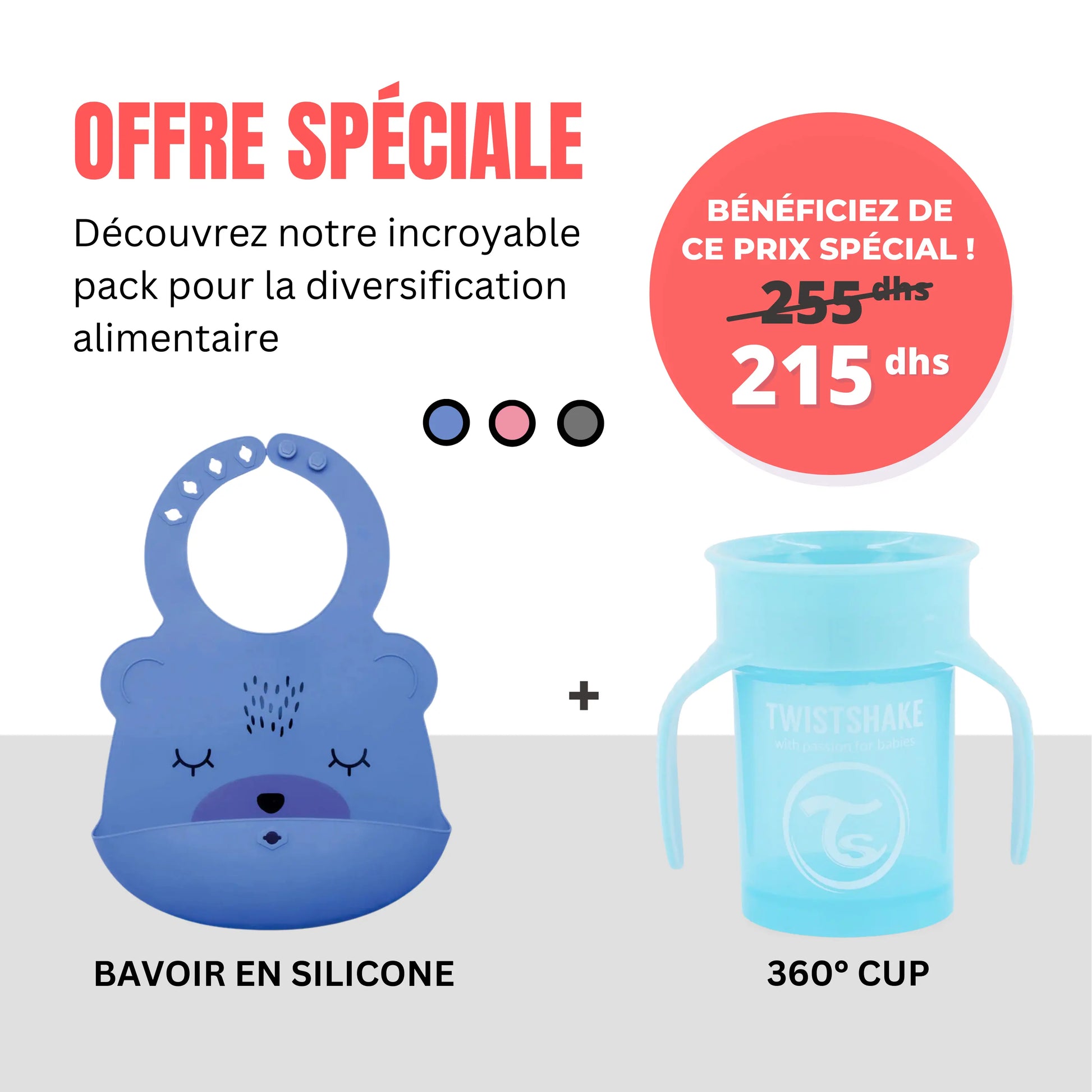 Bavoir en silicone Tiny + 360° cup - Image #3