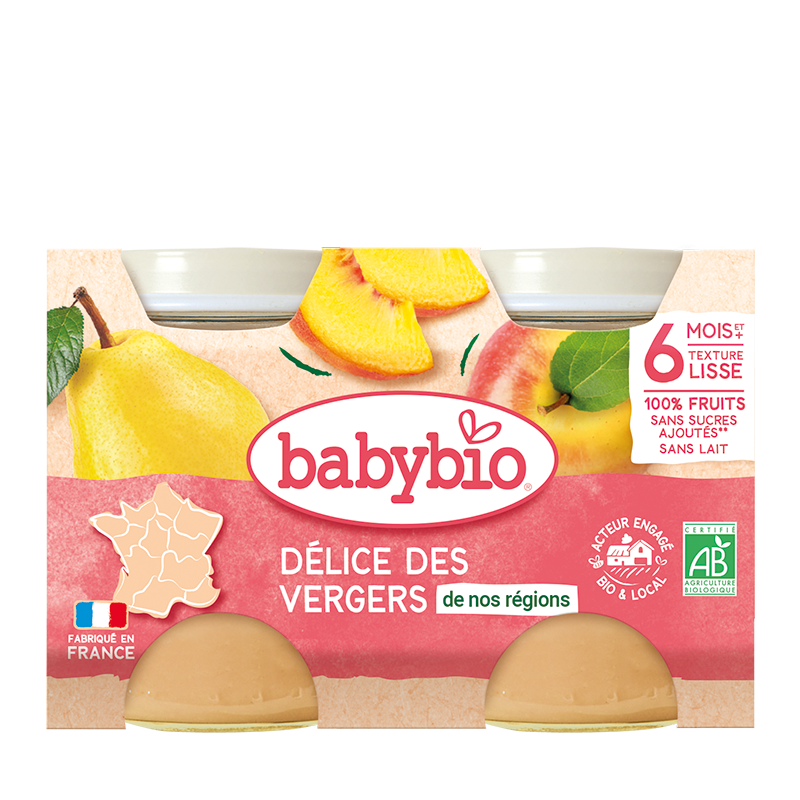 BABYBIO PETIT POT DELICE DES VERGERS 2* 130G