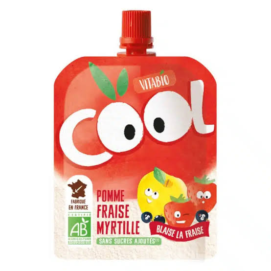 Vitabio Cool Fruits Pomme, Fraise &amp, Myrtille 4 x 90 g