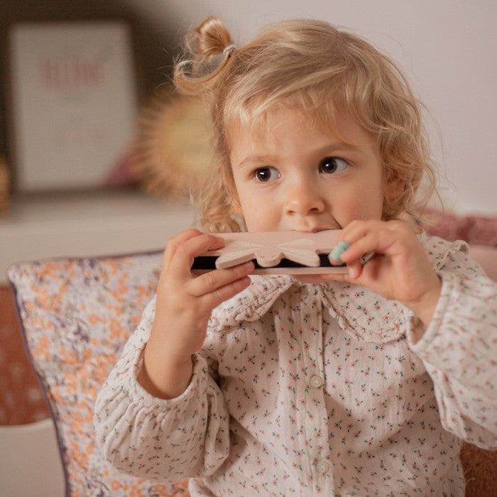 Harmonica en bois - Rose