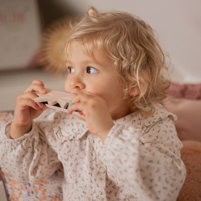 Harmonica en bois - Rose