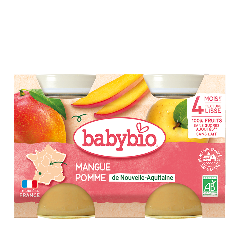 BABYBIO PETIT POT MANGUE POMME 2* 130G