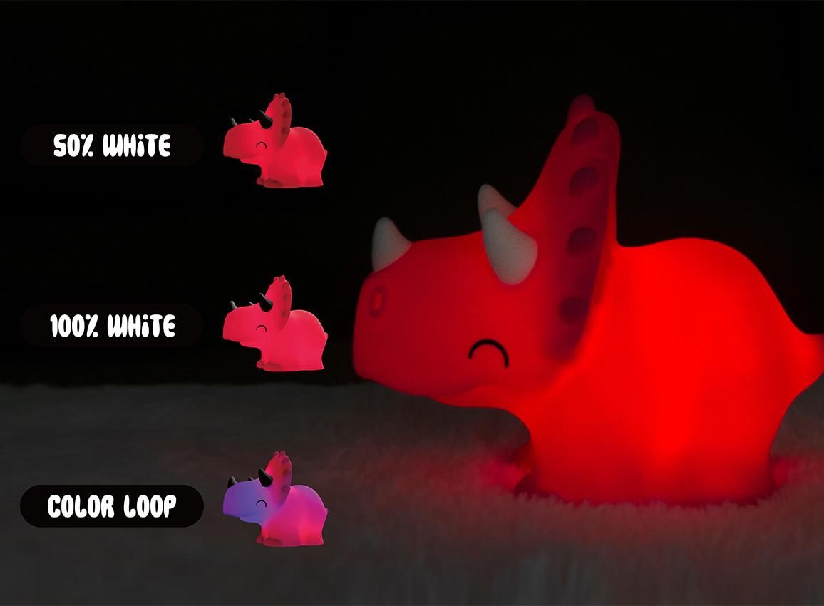 Veilleuse en silicone Dhink - Max le  triceratops