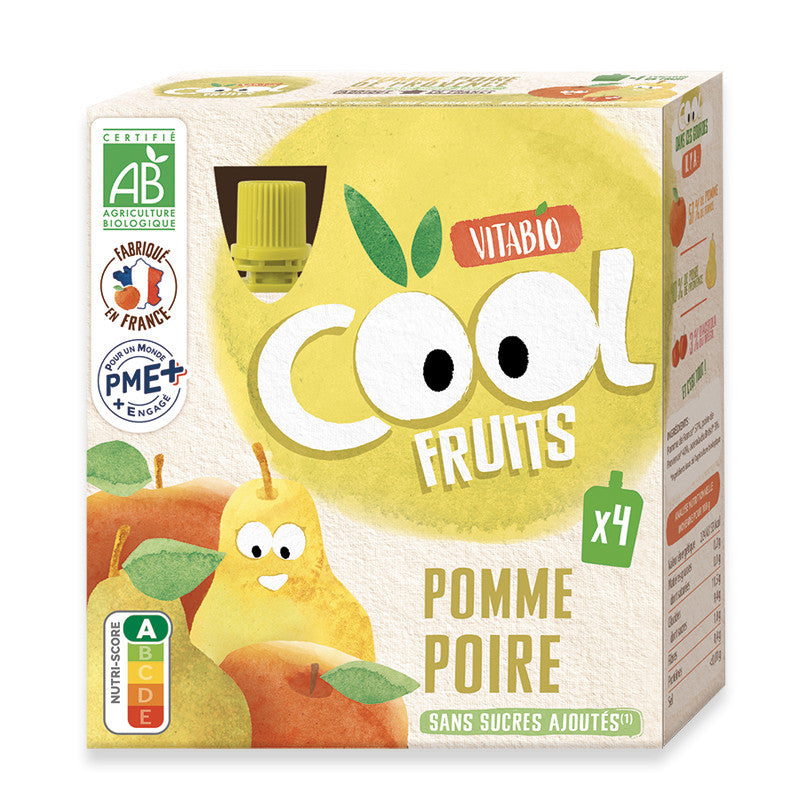 Vitabio COOL FRUITS Pomme Poire 4x 90g