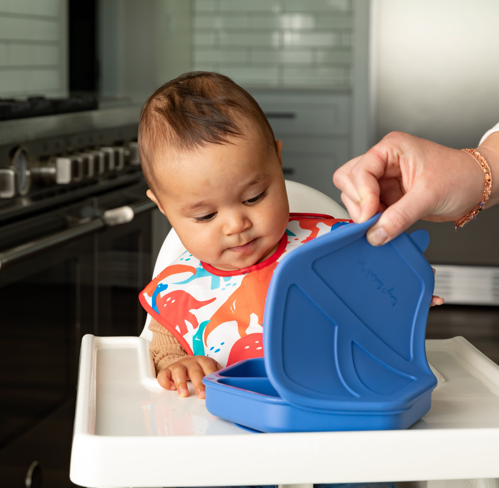 Assiette compartimentée avec couvercle en silicone - Image #4